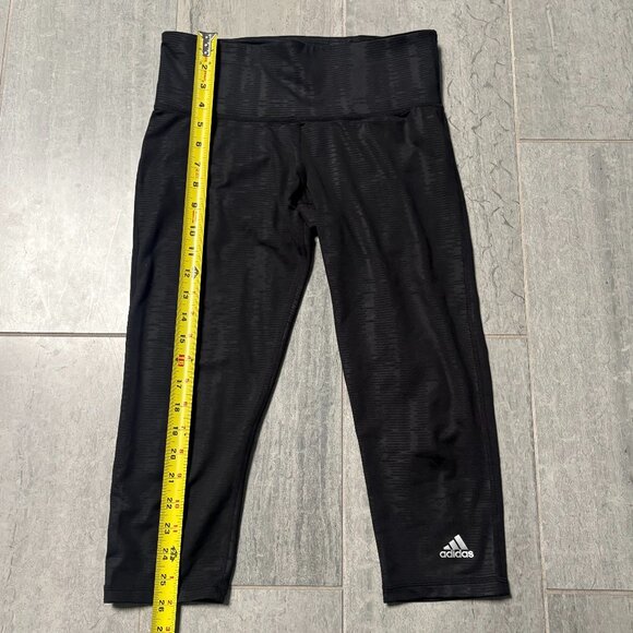 Adidas Climalite Mid Rise Capri Leggings Light Pattern Black Size Small - Picture 9 of 11